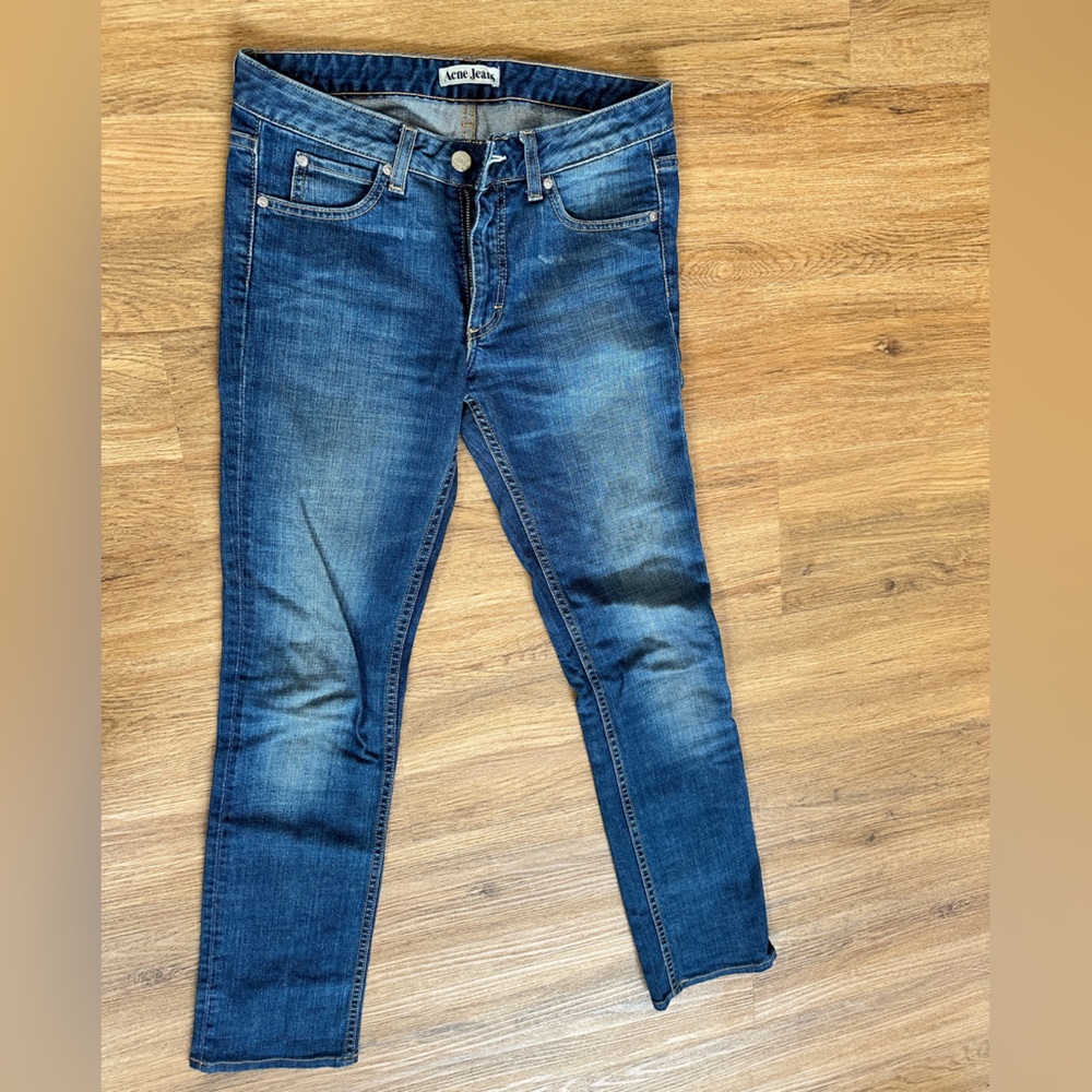 ACNE Jeans Blue Denim Straight Leg Ankle size 26 - Picture 3 of 6